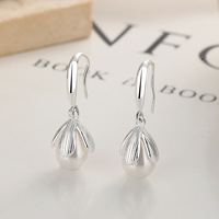Blumen-Perlen-Hakenohrringe 925 Sterling Silber Vintage Hängeohrringe