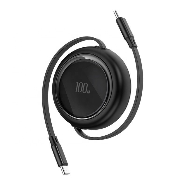 100W Retractable SingleCord PD27W type-c Data Cable 1M for iPhone 17 Xiaomi