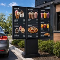 Panneau de menu Drive-Thru, affichage numérique extérieur, écran LCD haute luminosité, système de commande étanche pour restaurant de restauration rapide