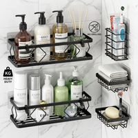 Étagère murale moderne en ABS robuste, sans perçage, pour douche, anti-rouille, organisateur