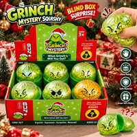 Vente en gros Jouet Squishy Mystère Grinch de Noël, Gelée Pailletée à Remontée Lente, Anti-stress, Boîte Surprise, Cadeau, Personnalisation OEM