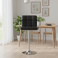 Tabouret de bar commercial moderne et minimaliste en cuir, avec structure métallique, réglable en hauteur, durable, stable, imperméable, pour la maison, la cuisine, le salon