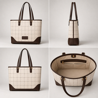 Sac fourre-tout en toile personnalisé pour homme, grande capacité, motif à carreaux, sac à main minimaliste de couleur unie, OEM, étiquette privée