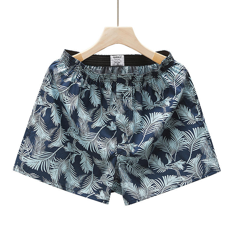 Stampa a Foglie Blu Navy