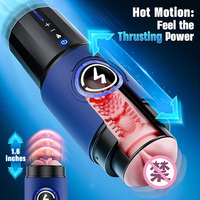 Godemiché automatique vibrant pour hommes avec chauffage infrarouge, tapis de souris et outil de masturbation