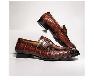 Mocasines de lujo para <span class=keywords><strong>hombre</strong></span>, piel de cocodrilo genuina, Formal para <span class=keywords><strong>hombre</strong></span>, oficina, vestido de piel de cocodrilo para <span class=keywords><strong>hombre</strong></span> - Product Image 2