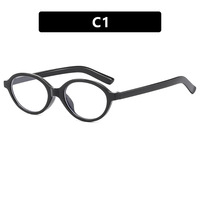 Lunettes de vue rétro ovales de style nerd bloquant la lumière bleue à verres plats – Nouveauté, lunettes d'influenceur Instagram à effet naturel