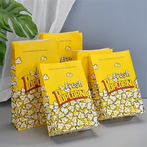 Disposable Paper Popcorn Box Blue Yellow Cup Snack Packaging Bags Birthday Party Decoration Kids Home Pop Supplies
