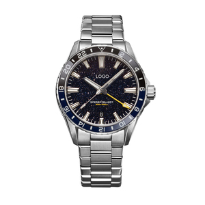 Reloj de Lujo para Hombre de 40MM GMT con Esfera Blanca Texturizada Sunburst, con Movimiento SW330-2, Resistente al Agua hasta 200M con BGW9 - Product Image 2