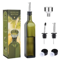 100ml 250ml 500ml 750ml 1L Bouteille carrée en verre d'huile de cuisson au marasca avec couvercle en métal