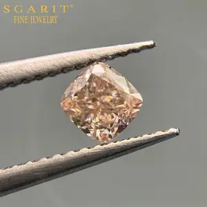 SGARIT GIA diamante genuino de personalización 0.5ct SI1 lujo luz rosado marrón Diamante Suelto natural