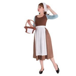 Disfraz de campesina para <span class=keywords><strong>mujer</strong></span>, disfraz de sirvienta, disfraz de cosplay - Product Image 3
