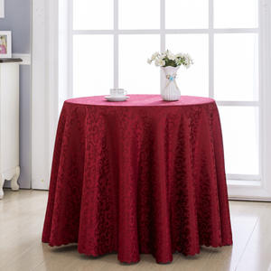 Taplak meja hotel desain modern, taplak meja penutup meja jacquard kait tunggal bulat dekorasi pesta - Product Image 3