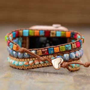 Brazalete de Diseño con 3 Tiras para Mujer, con Piedras Preciosas Naturales, Correa de Reloj con Cristales de Arcoíris - Product Image 2