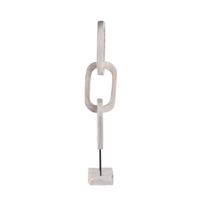 Scultura a catena in teak, opera d'arte in legno con elementi collegati su supporto per decorazioni per la casa - Product Image 3