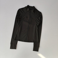 Veste de sport pour femme automne/hiver, col montant, séchage rapide, fermeture éclair longue, pour fitness, entraînement, yoga, très tendance matinale