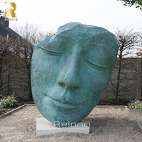 Sculpture murale géante en bronze de visage humain 3D, vente flash RELONG