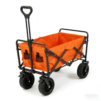 Chariot de transport pliable à quatre roues pour les courses en plein air, les pique-niques et le camping