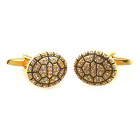 Vente en gros de boutons de manchette de luxe personnalisés pour hommes plaqué or écaille de tortue cristal diamant costume d'affaires mariage smoking bouton cadeaux
