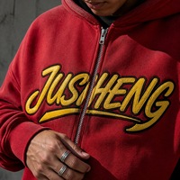 Conjunto de Sudadera con Capucha y Pantalones de Chándal Hip Hop Personalizados al por Mayor, de Algodón 100% de Alto Gramaje, con Bordado de Apliques, Estilo Urbano Holgado