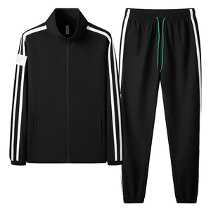 Conjunto de Dos Piezas para Hombre 2025, Transpirable, con Rayas, Pantalones Deportivos, Talla Grande, Venta al Por Mayor para Otoño, 100% Algodón, con Cordón Ajustable - Product Image 4