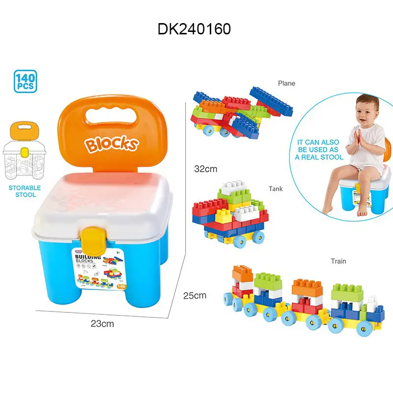Mainan Blok Kompatibel Legoing Kreatif DIY Bata Juguetes Edukativos Montessori Mainan Blok Bangunan untuk Anak-anak dengan Kursi Penyimpanan