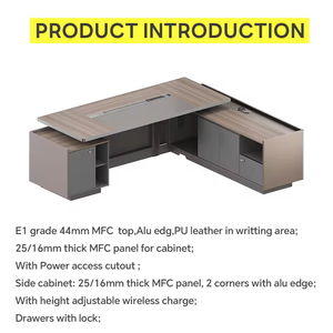 Bán Sỉ Bàn Máy Tính Với Ngăn Kéo Hiện Đại Bàn Ông Chủ Cho Nội Thất Văn Phòng Thiết <span class=keywords><strong>L</strong></span>ập Hiện Đại Ceo Bàn Văn Phòng Sang Trọng <span class=keywords><strong>L</strong></span> Hình Dạng Bàn - Product Image 3