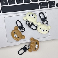 Porte-clés Rilakkuma Ours en Peluche Mignon pour Filles, Décoration de Clés de Voiture, Pendentifs de Sac à Dos, Breloques, Accessoires, Cadeau pour Enfants