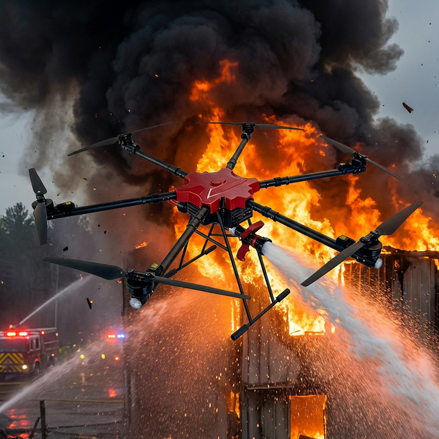 In Stock Foldable Professional Throwing Drone Carbon-fiber Fuselage Emergency Rescue Fire Extinguishing Equipment Fire Drone