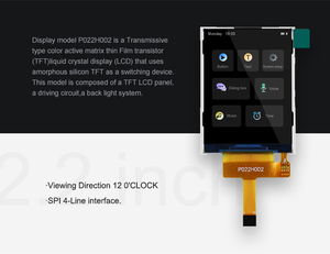 Màn hình LCD TFT màu nhỏ Polcd 2.2 inch, driver ST7789V, Qvga 240x320, giao diện SPI 10 chân - Product Image 2