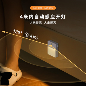 F11 <b>Sensor</b> <b>Night</b> <b>Light</b> Warm Rgb Color Rectangle Battery Powered Human Body Sensing For Stairs Entryway Bedroom Corridor - Product Image 4