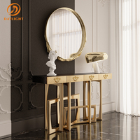Table console de designer antique unique à prix de gros, en métal doré poli, faite à la main, meuble classique pour salon