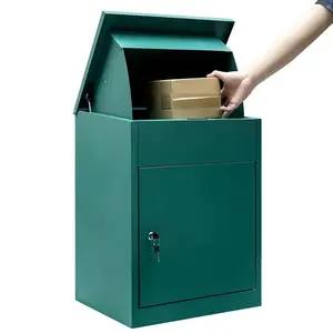 Galvanized Outdoor Steel Metal Parcel Drop Box Weather-Resistant Mailbox For Delivery Outdoor Mailbox
