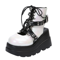 Sandales plates en faux cuir PU pour femmes, chaussures Vampire, bottes bateau, vente en gros dans l'usine, nouvelle collection, collection
