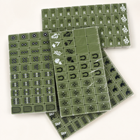 Jeu de tuiles de mahjong américaines en acrylique vert, style campagnard moderne, jeu de casino