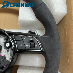 Volante Sportivo Personalizzato in Pelle e Finta Pelle Scamosciata a Fondo Piatto per <span class=keywords><strong>Audi</strong></span> <span class=keywords><strong>2014</strong></span> 2015 2016 S6 S7 A4 A5 <span class=keywords><strong>A6</strong></span> A7 Q3 Q5 A3 S3 S8 R8 - Product Image 4