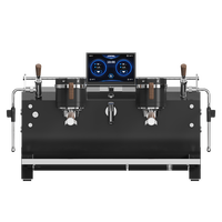 Máquina de Café Espresso Comercial, Cafetera Cappuccino de Doble Grupo con Bomba Rotativa Importada