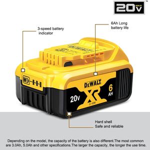 DEWALT 20Vバッテリー6AH 4AH 5AH高エネルギーバッテリー充電式バッテリーDCB206オリジナルDEWALT 20Vバッテリーツールバッテリー - Product Image 4