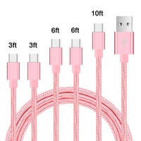 Échantillon gratuit de câble de charge Micro Usb de Type C tressé en Nylon, câble de données à 8 broches pour tous les téléphones intelligents