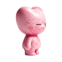 Usine chinoise de jouets en PVC sur mesure OEM – Figurine en vinyle Cœur éclaboussuré rose, acceptant la personnalisation de dessins et de moules – Jouet de collection