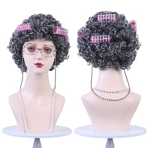 Accessoires de fête d'Halloween, cosplay, femme âgée amusante, accessoires de femme âgée, grand-mère, perruque de grand-mère, CARR-032 - Product Image 1
