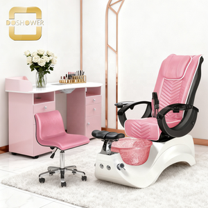 Sillas de pedicura AutoFill Spa de pies Masaje de pedicura Silla de técnico Fabricación para sillas de pedicura de manicura de gel UV Rosa - Product Image 1