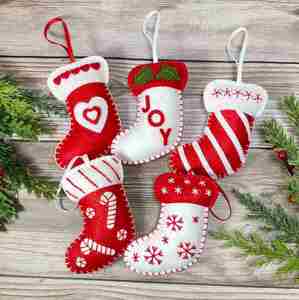 Friendly Needle Felted <b>Xmas</b> Tree Decoration Ornament Felt Christmas Stocking Ornaments - Product Image 1