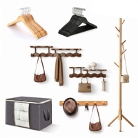 Porte-manteau mural en bois robuste et moderne – Organisateur de rangement gain de place pour vêtements dans le salon