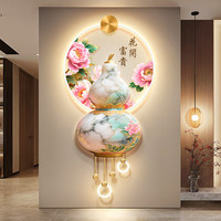 Peintures décoratives pour la maison avec gravure UV de fleurs de pivoine en pleine floraison, pendentif en métal, peinture LED lumineuse