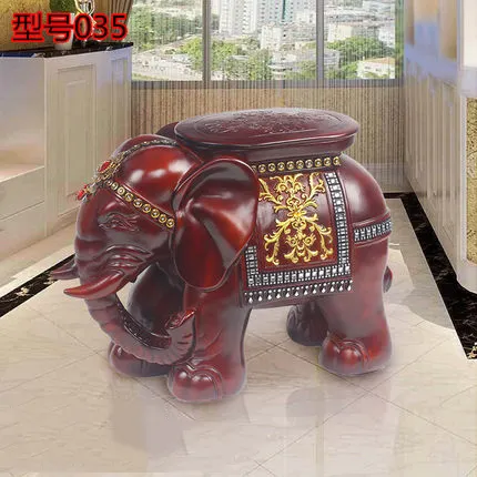 Venda por atacado escultura de elefante estatueta cadeira de resina