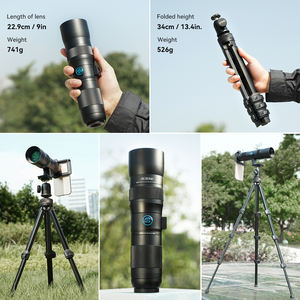 Nouvel objectif zoom téléobjectif universel 480 mm-1440 mm 20-60X avec filtre en verre optique pour appareils photo Android <span class=keywords><strong>iPhone</strong></span>, support universel à clip - Product Image 6