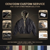 Blouson Bomber Camouflage Homme Streetwear Effet Deux Pièces, Capuche Zippée, Deux Tons, Nylon Coton, Vêtement d'extérieur, Fabrication Directe Usine, Personnalisable