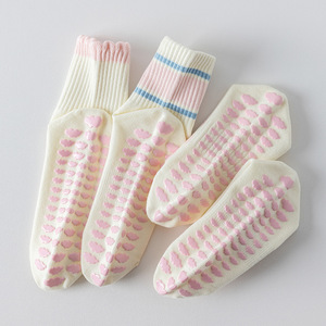 Calcetines de Yoga para Mujer, Color Rosa, Antideslizantes de Silicona, para Fitness, Danza, Pilates, Profesionales, Antideslizantes, de Tubo Medio, para Interiores - Product Image 4