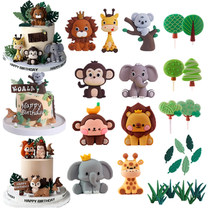 Bosque animales pastel Toppers niños 1er cumpleaños fiesta pastel decoración Safari León elefante <span class=keywords><strong>mono</strong></span> jirafa Baby Shower regalo - Product Image 1